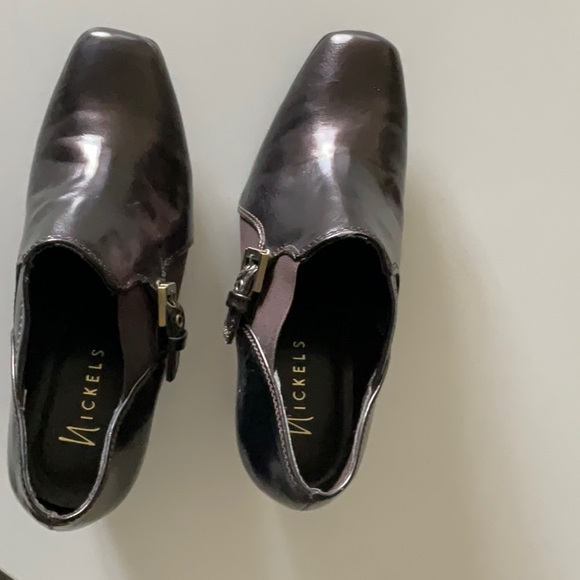 NICKEL'S Dark Metallic Brown High Heel Ankle Boot Size 7M Rachelle - Picture 4 of 9